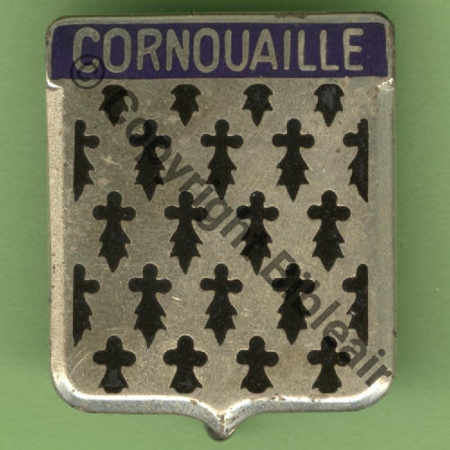 COR A0660 1960.70 EC.2.12 CORNOUAILLE CAMBRAI  DrP+Past ovale Guilloche ondule SNH RECTO ET VERSO DORE Bandeau INDIGO  Src.Y.GENTY 